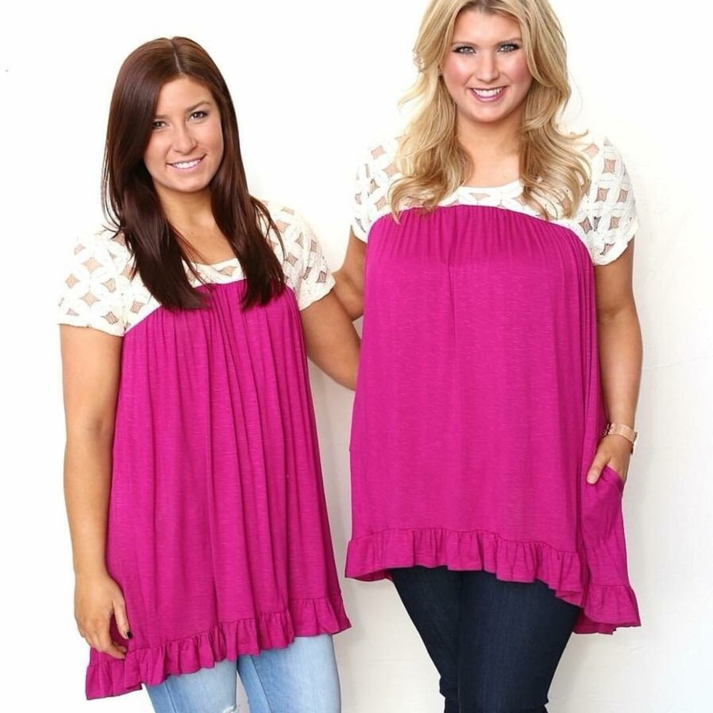 Pink and ivory tunic